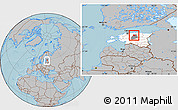 Gray Location Map of Albu, highlighted country, highlighted parent region, within the entire country, hill shading