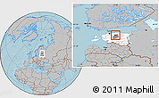 Gray Location Map of Albu, highlighted country, highlighted parent region, hill shading