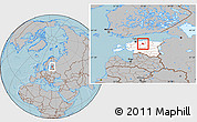 Gray Location Map of Albu, highlighted country, hill shading