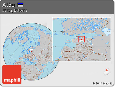 Gray Location Map of Albu, highlighted parent region