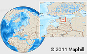 Shaded Relief Location Map of Albu, highlighted parent region