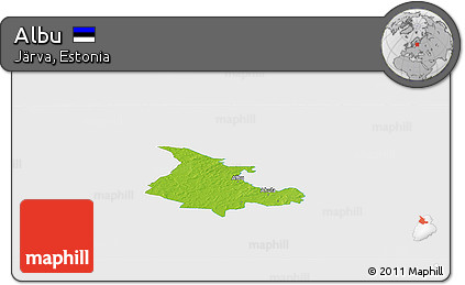 Physical Panoramic Map of Albu, single color outside