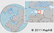 Gray Location Map of Imavere, highlighted country, hill shading