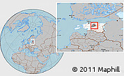 Gray Location Map of Kareda, highlighted country, highlighted parent region, within the entire country, hill shading