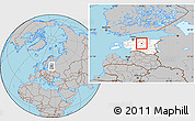 Gray Location Map of Kareda, highlighted country
