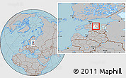 Gray Location Map of Kareda, highlighted parent region, within the entire country, hill shading