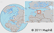 Gray Location Map of Kareda, highlighted parent region