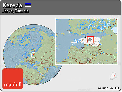 Savanna Style Location Map of Kareda, highlighted country, highlighted parent region, within the entire country, hill shading