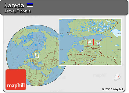 Savanna Style Location Map of Kareda, highlighted parent region