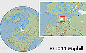 Savanna Style Location Map of Kareda, highlighted parent region, hill shading