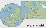 Savanna Style Location Map of Kareda, hill shading