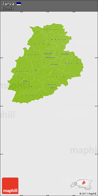 Physical Map of Järva, single color outside