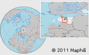 Gray Location Map of Oisu, highlighted country, highlighted parent region
