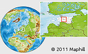 Physical Location Map of Oisu, highlighted country