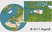 Satellite Location Map of Oisu, highlighted country, highlighted parent region