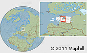 Savanna Style Location Map of Oisu, highlighted country, highlighted parent region, hill shading