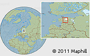 Savanna Style Location Map of Oisu, highlighted parent region, hill shading