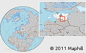 Gray Location Map of Oru vald, highlighted country, highlighted parent region