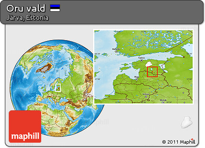 Physical Location Map of Oru Vald, highlighted parent region, within the entire country