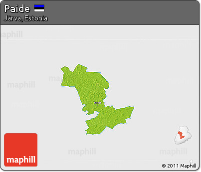 Physical 3D Map of Paide, single color outside