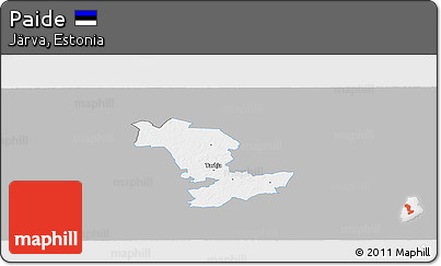 Gray Panoramic Map of Paide, single color outside