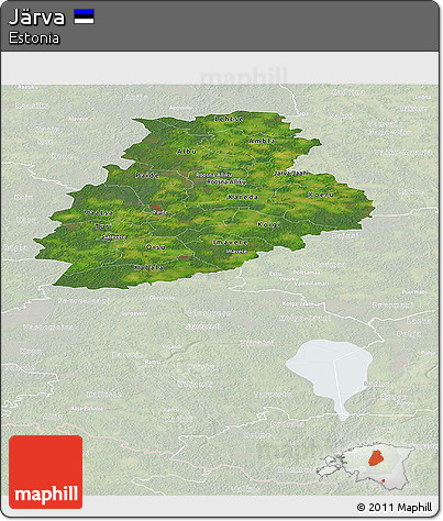 Satellite Panoramic Map of Järva, lighten