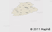 Shaded Relief Panoramic Map of Järva, single color outside