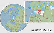 Savanna Style Location Map of Roosna-Alliku, highlighted country, highlighted parent region, hill shading