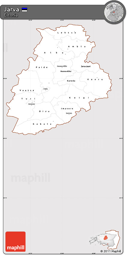 Classic Style Simple Map of Järva, cropped outside