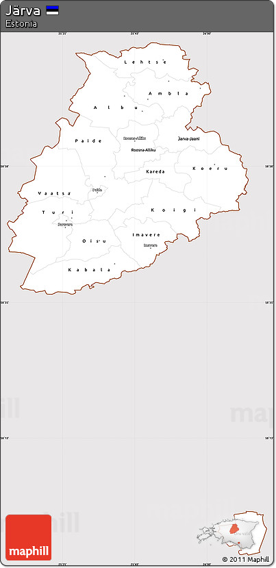 Classic Style Simple Map of Järva, cropped outside