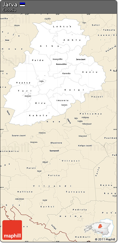 Classic Style Simple Map of Järva