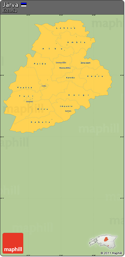 Savanna Style Simple Map of Järva, single color outside