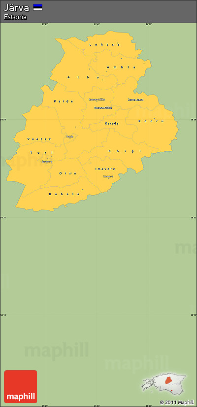Savanna Style Simple Map of Järva, single color outside
