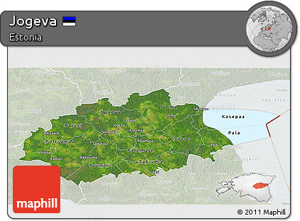 Satellite 3D Map of Jogeva, lighten