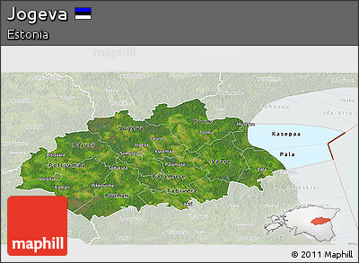 Satellite 3D Map of Jogeva, lighten