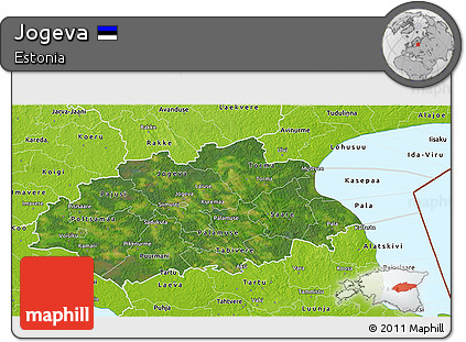 Satellite 3D Map of Jogeva, physical outside