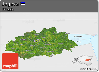 Satellite 3D Map of Jogeva, single color outside