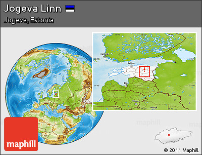 Physical Location Map of Jogeva Linn, highlighted country