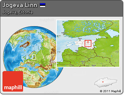 Physical Location Map of Jogeva Linn, highlighted country