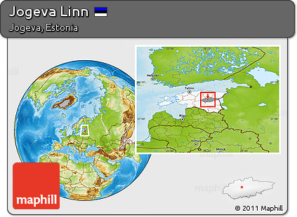 Physical Location Map of Jogeva Linn, highlighted country, highlighted parent region