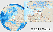 Shaded Relief Location Map of Jogeva Linn, highlighted country, highlighted parent region