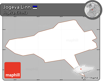 Gray Simple Map of Jogeva Linn, cropped outside