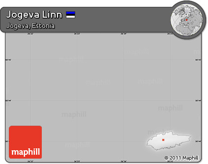 Gray Simple Map of Jogeva Linn, single color outside