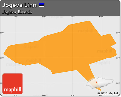 Political Simple Map of Jogeva Linn, single color outside, borders and labels
