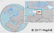 Gray Location Map of Jogeva, highlighted country, hill shading