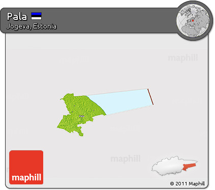 Physical 3D Map of Pala, cropped outside