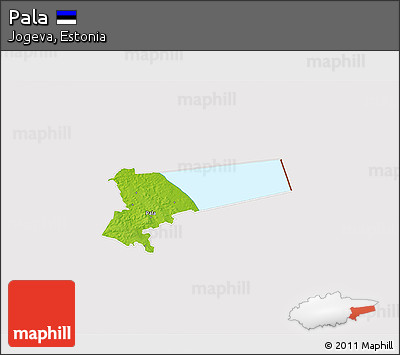 Physical 3D Map of Pala, cropped outside