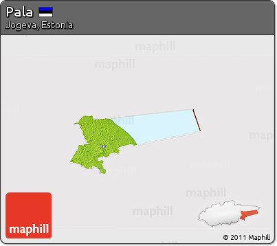 Physical 3D Map of Pala, cropped outside