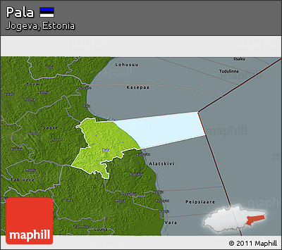 Physical 3D Map of Pala, darken