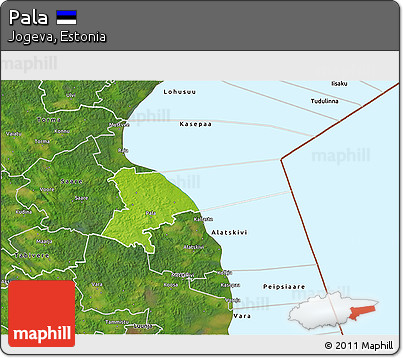 Physical 3D Map of Pala, satellite outside